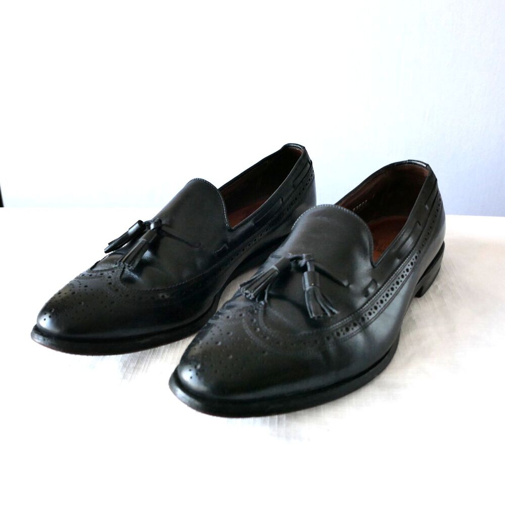 Allen Edmonds Manchester 10.5 D Men's Tassel Wingtip Loafer Shoes Black 8507